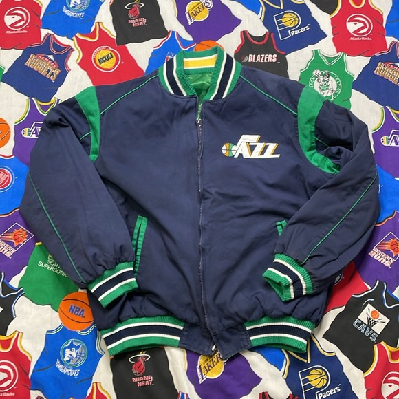 Vintage Carl Banks G111 NBA Utah Jazz Satin Reversible Jacket - Picture 4 of 6